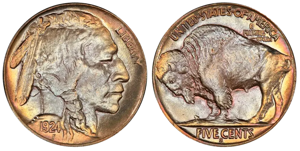 obverse and reverse of the 1924-S 5C