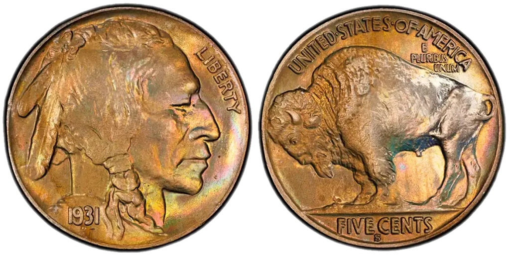 obverse and reverse of the 1931-S 5C